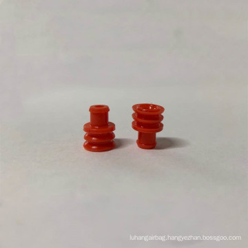 Rubber seal plugs strip door